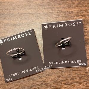 Two beautiful new sterling silver ladies rings, size 8, retail value $50